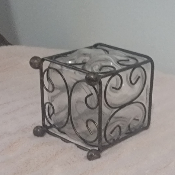 Vintage Home Interiors Leaded Iron Glass Candleholder Votive NIB - Picture 10 of 13